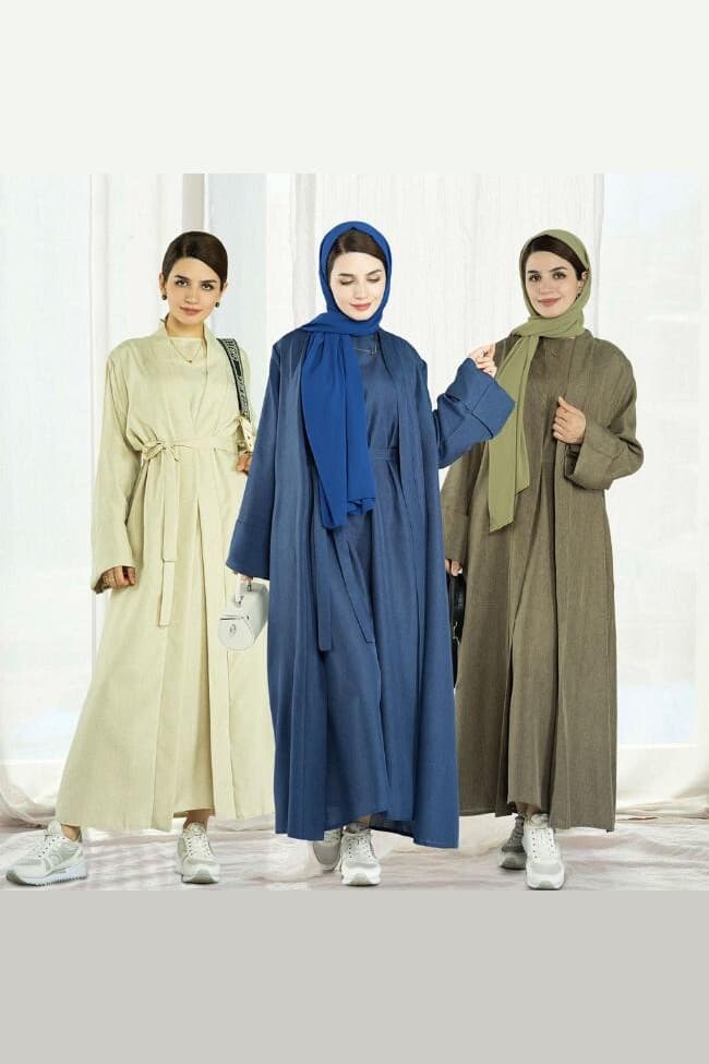 Linnen open abaya